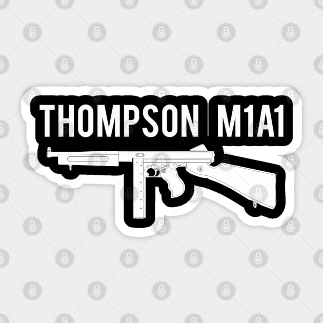 Thompson M1A1 white version Sticker by FAawRay